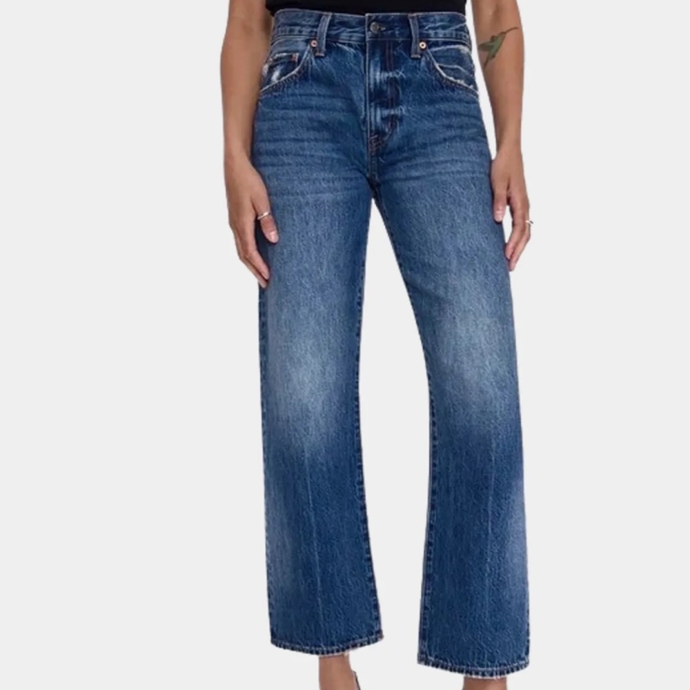 Lexi Mid Rise Bowed Straight Jean Pistola